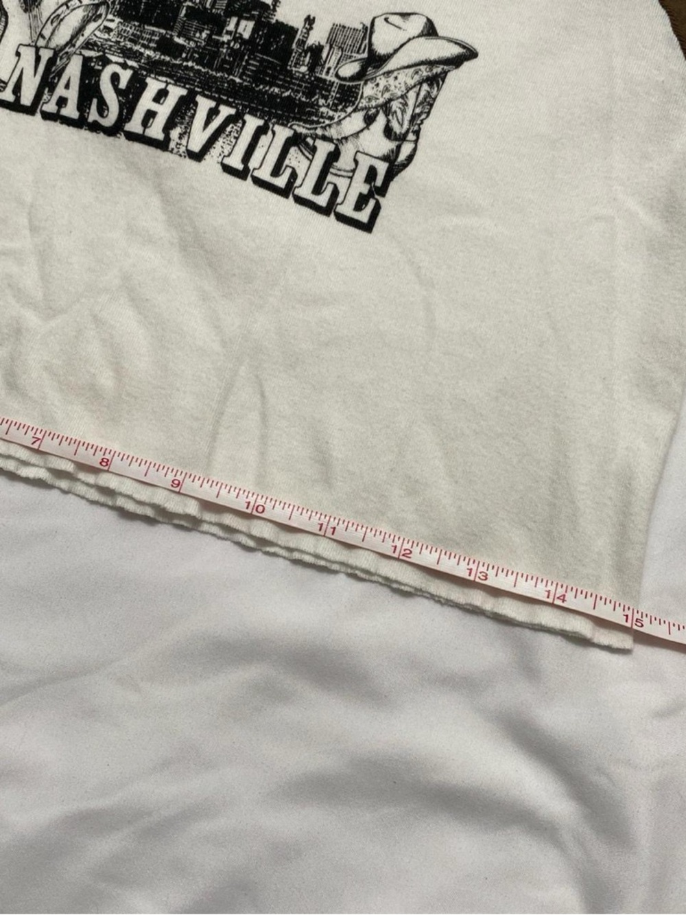 Brandy Melville Nashville Graphic Crop Top - Brown & White - Picture 6 of 7